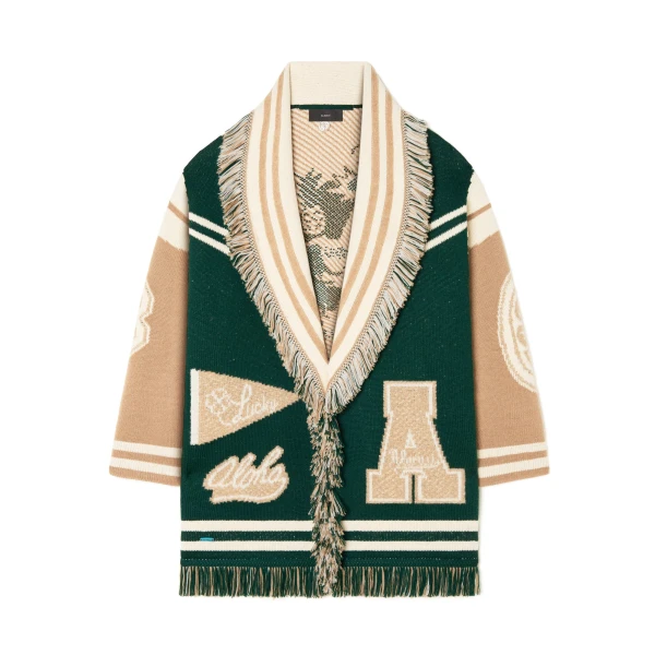 Alanui College Of Aloha Cardigan in Evergreen Multicolour