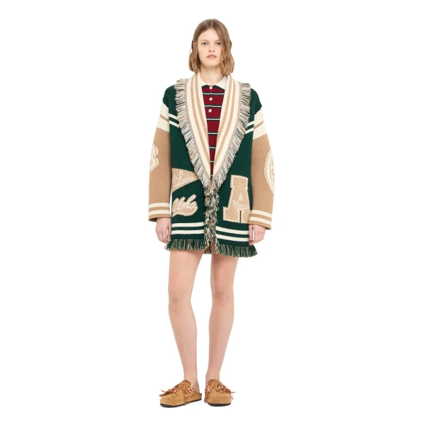 Alanui College Of Aloha Cardigan in Evergreen Multicolour
