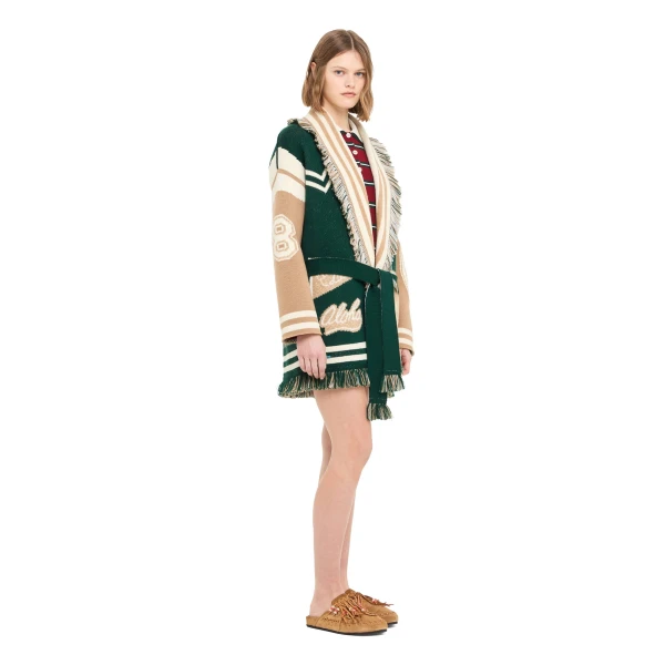 Alanui College Of Aloha Cardigan in Evergreen Multicolour