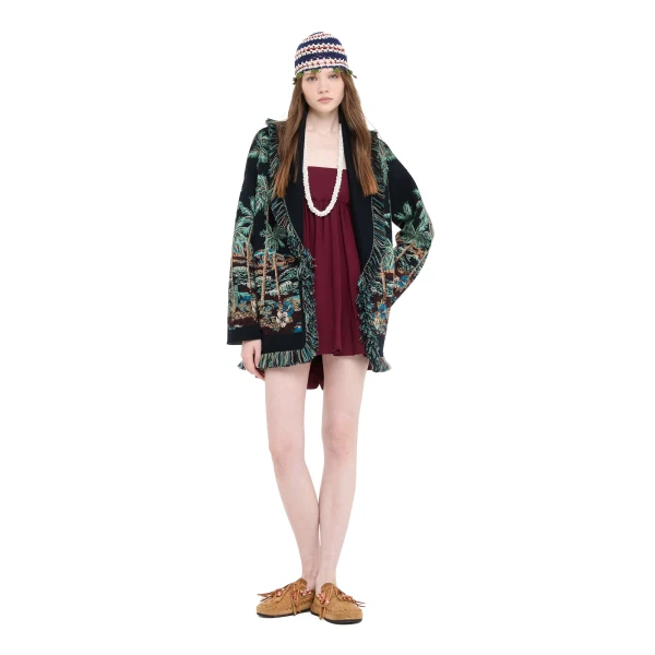 Alanui Diamond Head Cardigan in Midnight Blue Multicolour