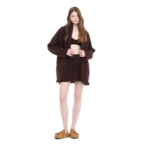 Alanui Finest Cardigan in Coffee