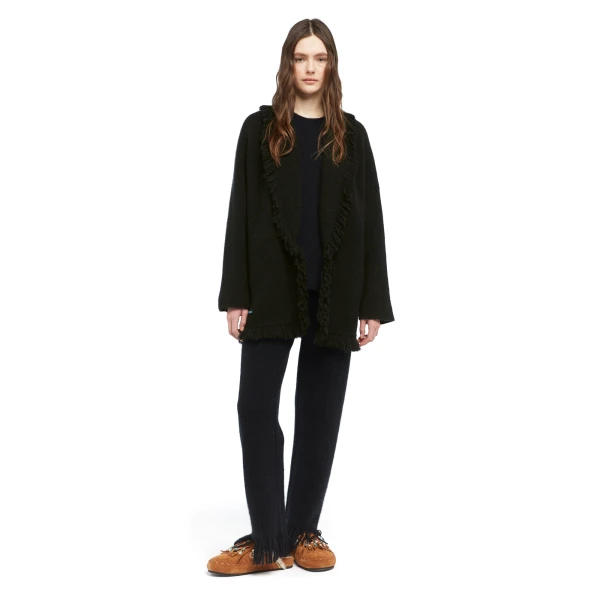 Alanui Finest Cashmere Silk Cardigan in Black
