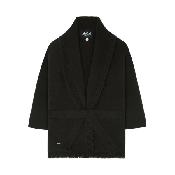 Alanui Finest Cashmere Silk Cardigan in Black