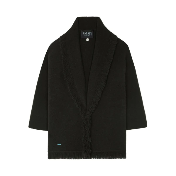 Alanui Finest Cashmere Silk Cardigan in Black | Cardigan | Coveti