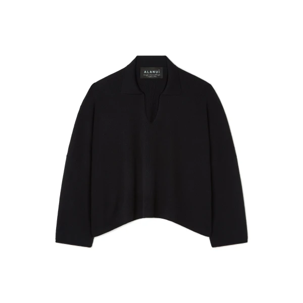 Alanui Finest Polo in Black | Long Sleeve | Coveti