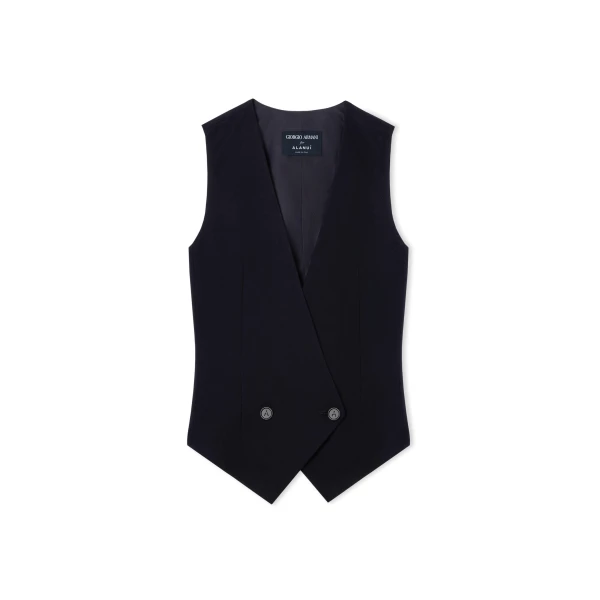 Alanui Giorgio Armani for Alanui Waistcoat in Navy | Vests | Coveti