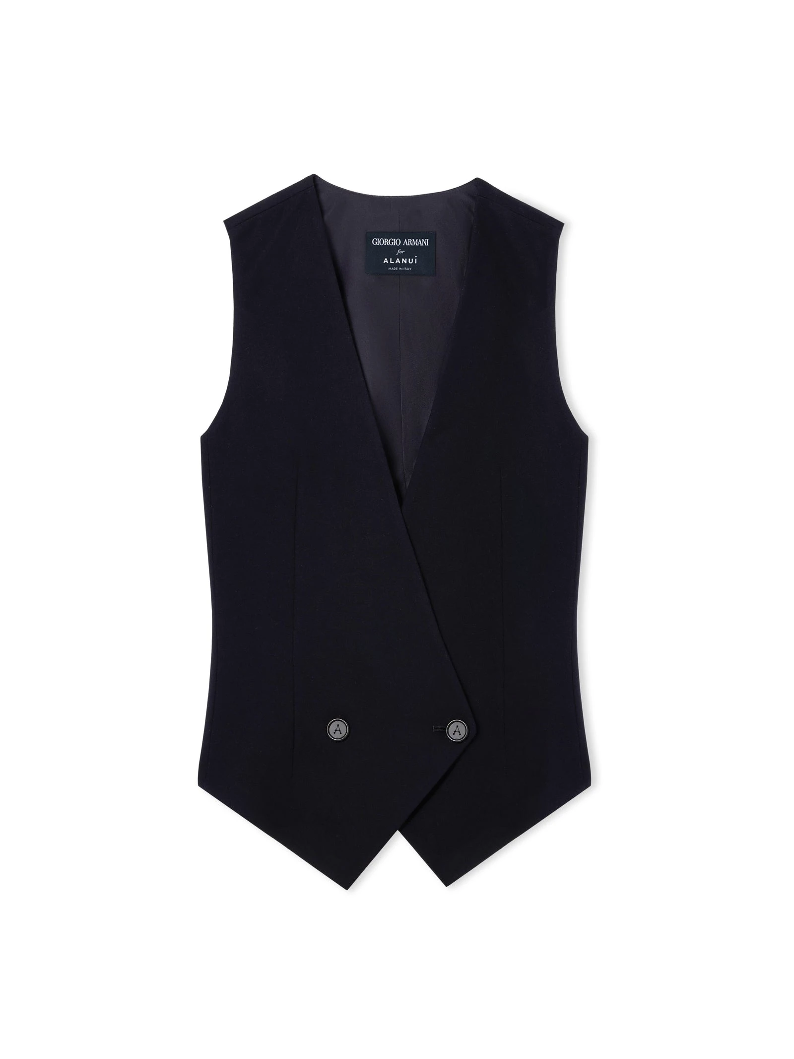 Alanui Giorgio Armani for Alanui Waistcoat in Navy Alanui Giorgio Armani for Alanui Waistcoat in Navy | Vests | Coveti