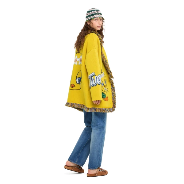 Alanui Hula Tweety Cardigan in Yellow Multicolour