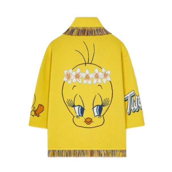 Alanui Hula Tweety Cardigan in Yellow Multicolour
