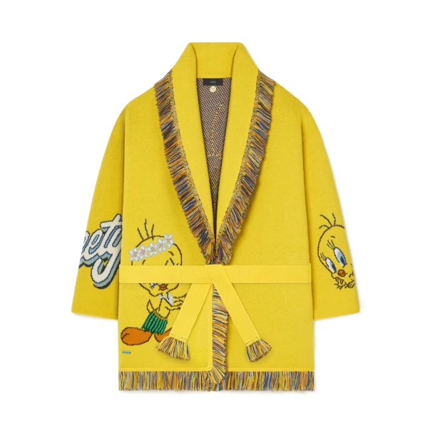 Alanui Hula Tweety Cardigan in Yellow Multicolour