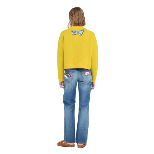 Alanui Hula Tweety Sweater in Yellow Multicolour
