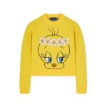 Alanui Hula Tweety Sweater in Yellow Multicolour | Sweaters | Coveti