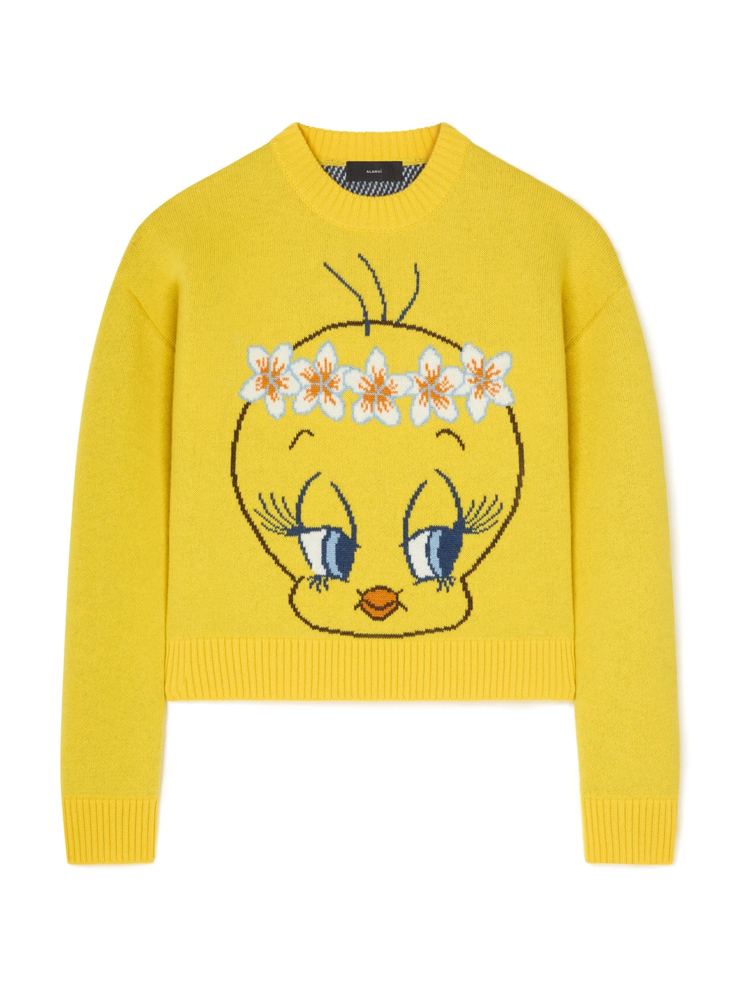 Alanui Hula Tweety Sweater in Yellow Multicolour Alanui Hula Tweety Sweater in Yellow Multicolour | Sweaters | Coveti