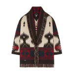 Alanui Icon Jacquard Cardigan in Canvas and Coffee | Cardigan | Coveti
