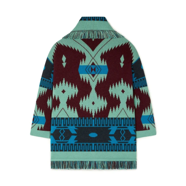 Alanui Icon Jacquard Cardigan in Vermouth and Lagoon