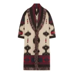 Alanui Icon Jacquard Coat in Canvas and Coffee | Coats | Coveti