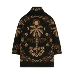 Alanui Island Roots Foulard Cardigan in Black and Camel | Cardigan | Coveti