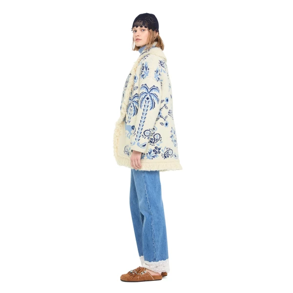 Alanui Island Roots Foulard Cardigan in Chalk and Onda