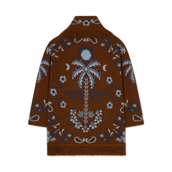 Alanui Island Roots Foulard Cardigan in Tabacco and Onda