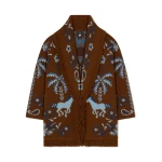 Alanui Island Roots Foulard Cardigan in Tabacco and Onda | Cardigan | Coveti