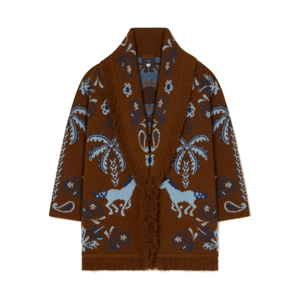 Island Roots Foulard Cardigan in Tabacco and Onda