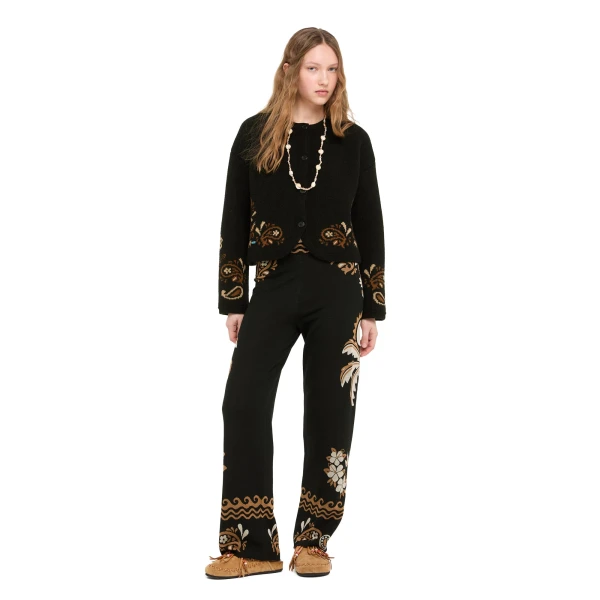 Alanui Island Roots Foulard Jacket in Black and Camel