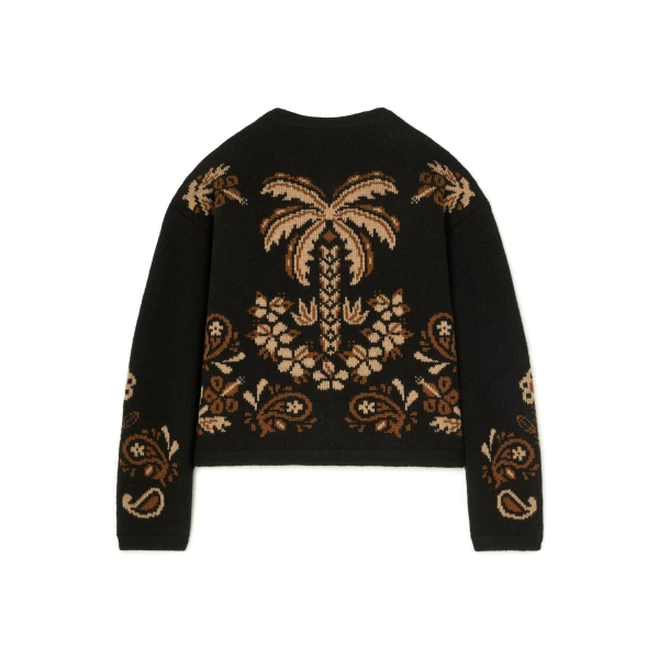 Alanui Island Roots Foulard Jacket in Black and Camel
