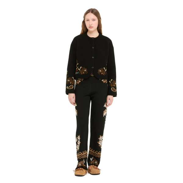 Alanui Island Roots Foulard Jacket in Black and Camel