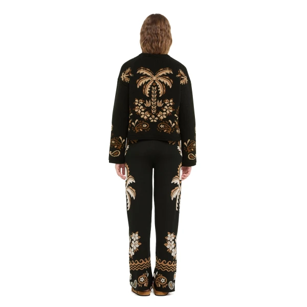 Alanui Island Roots Foulard Jacket in Black and Camel