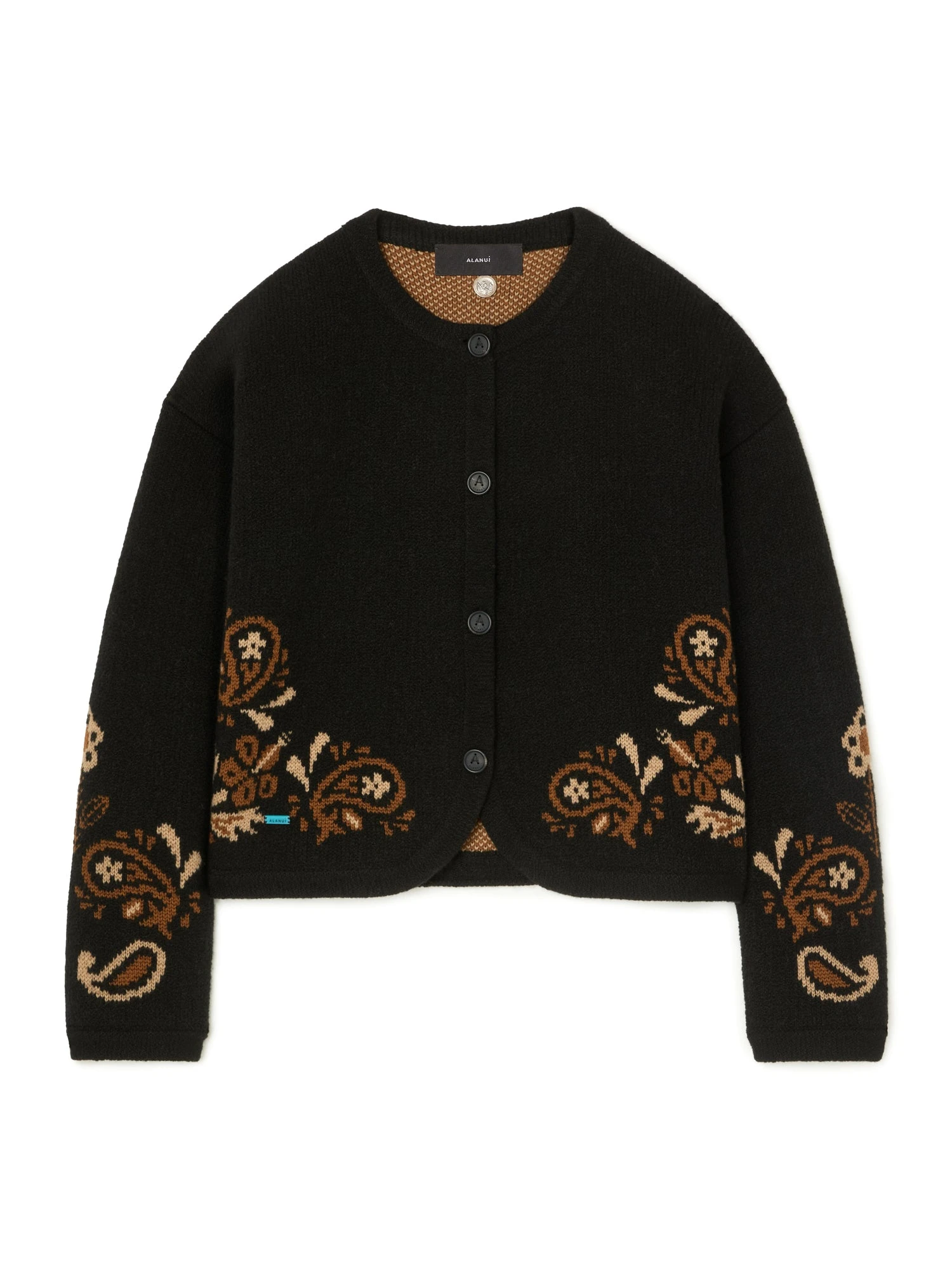 Alanui Island Roots Foulard Jacket in Black and Camel Alanui Island Roots Foulard Jacket in Black and Camel | Jackets | Coveti