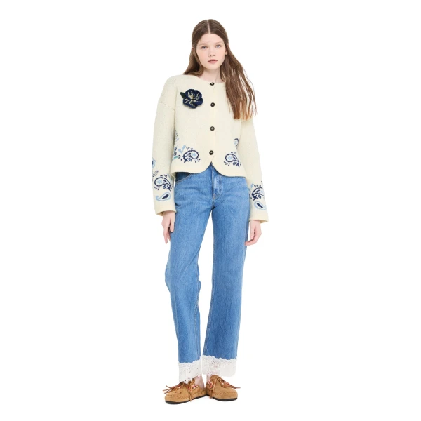 Alanui Island Roots Foulard Jacket in Chalk and Onda