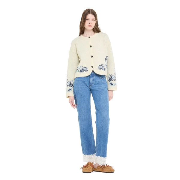 Alanui Island Roots Foulard Jacket in Chalk and Onda