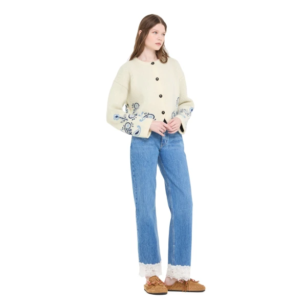 Alanui Island Roots Foulard Jacket in Chalk and Onda
