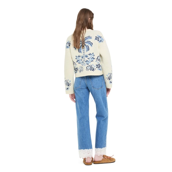 Alanui Island Roots Foulard Jacket in Chalk and Onda