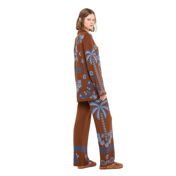 Alanui Island Roots Foulard Pants in Tabacco and Onda