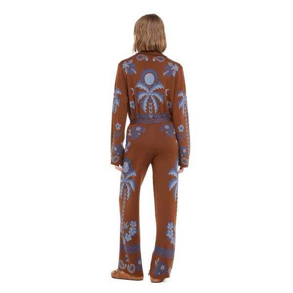 Alanui Island Roots Foulard Pants in Tabacco and Onda