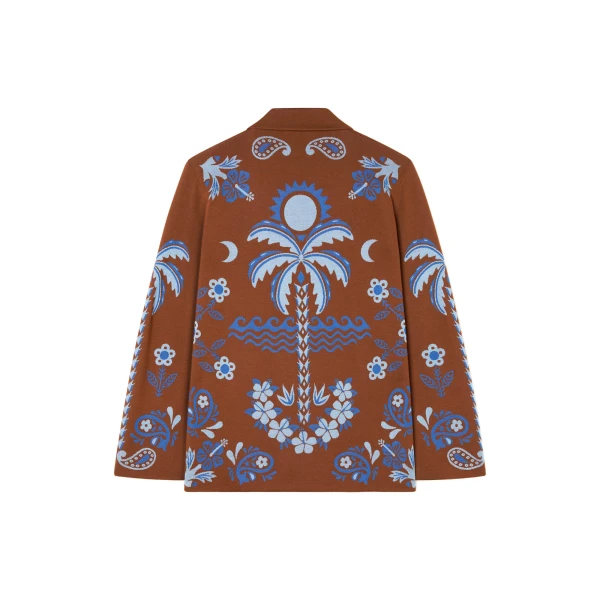 Alanui Island Roots Foulard Shirt in Tabacco and Onda