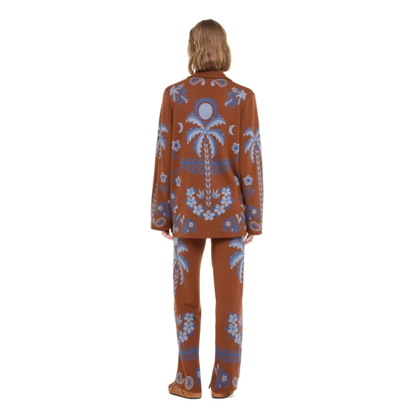 Alanui Island Roots Foulard Shirt in Tabacco and Onda