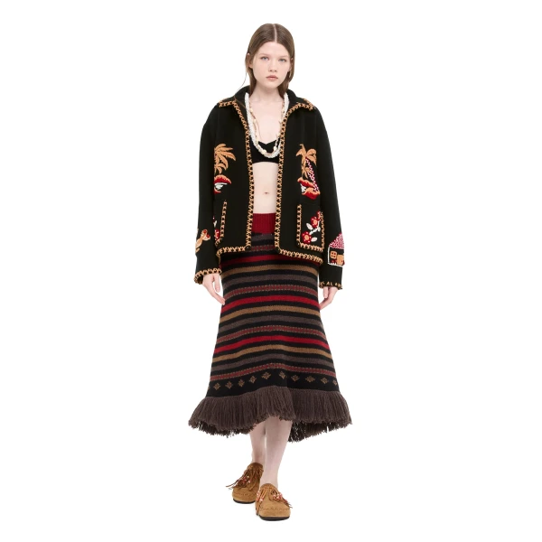 Alanui Remember Me Jacket in Black and Camel