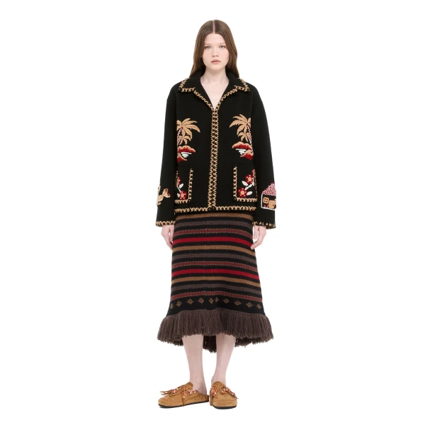 Alanui Remember Me Jacket in Black and Camel
