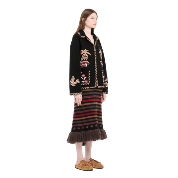 Alanui Remember Me Jacket in Black and Camel