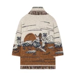 Alanui Riding The Waves Cardigan in Canvas and Tabacco | Cardigan | Coveti