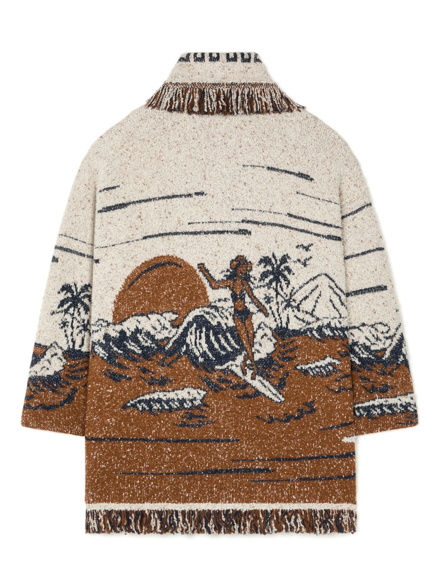 Alanui Riding The Waves Cardigan in Canvas and Tabacco Alanui Riding The Waves Cardigan in Canvas and Tabacco | Cardigan | Coveti