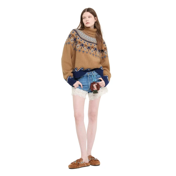 Alanui Romance Denim Shorts in Medium Wash
