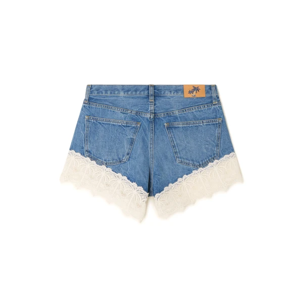 Alanui Romance Denim Shorts in Medium Wash
