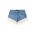 Alanui Romance Denim Shorts in Medium Wash | Denim Shorts | Coveti