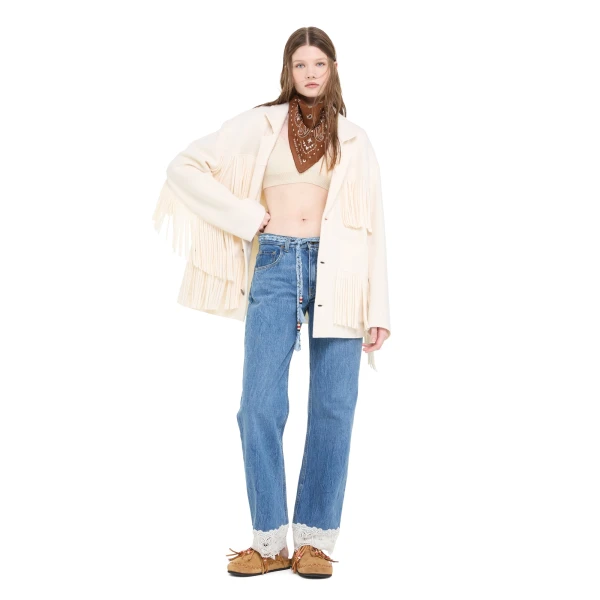 Alanui Romance Regular Denim Pants in Medium Wash