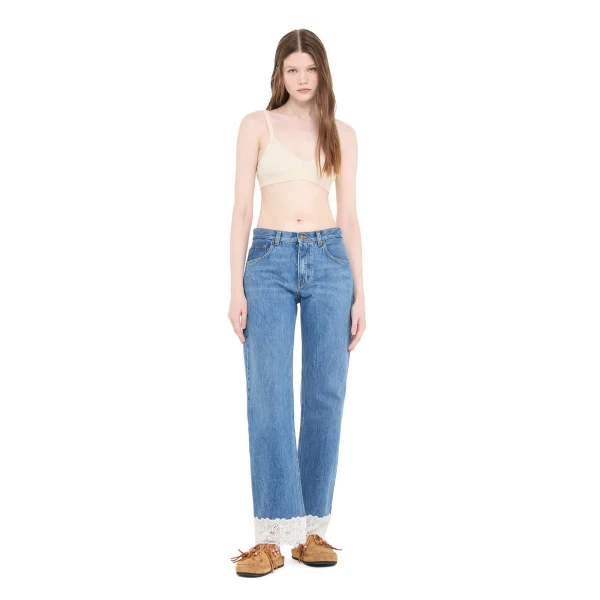 Alanui Romance Regular Denim Pants in Medium Wash