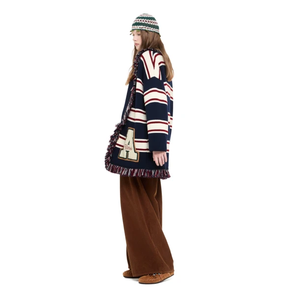 Alanui Rugby Club Cardigan in Midnight Blue Multicolour