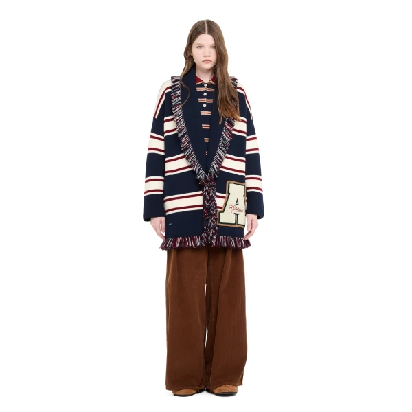 Alanui Rugby Club Cardigan in Midnight Blue Multicolour